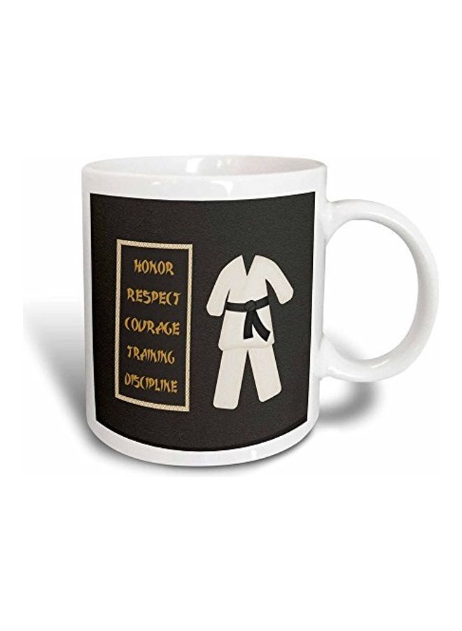 3Dروز مج تحويل رائع مطبوع عليه عبارة Respect Courage Train أسود - Image 1