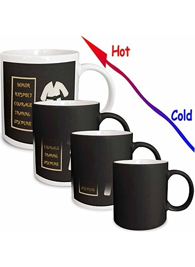 3Dروز مج تحويل رائع مطبوع عليه عبارة Respect Courage Train أسود - Image 3