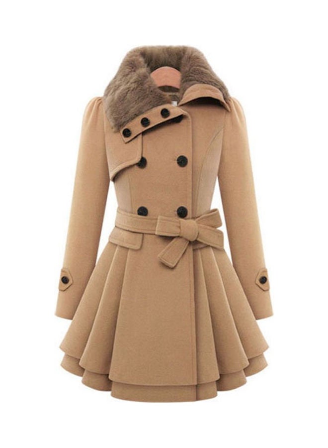 Women's Slim Fit Medium Long Woolen Overcoat ca - Image 1