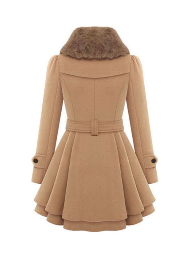 Women's Slim Fit Medium Long Woolen Overcoat ca - Image 2