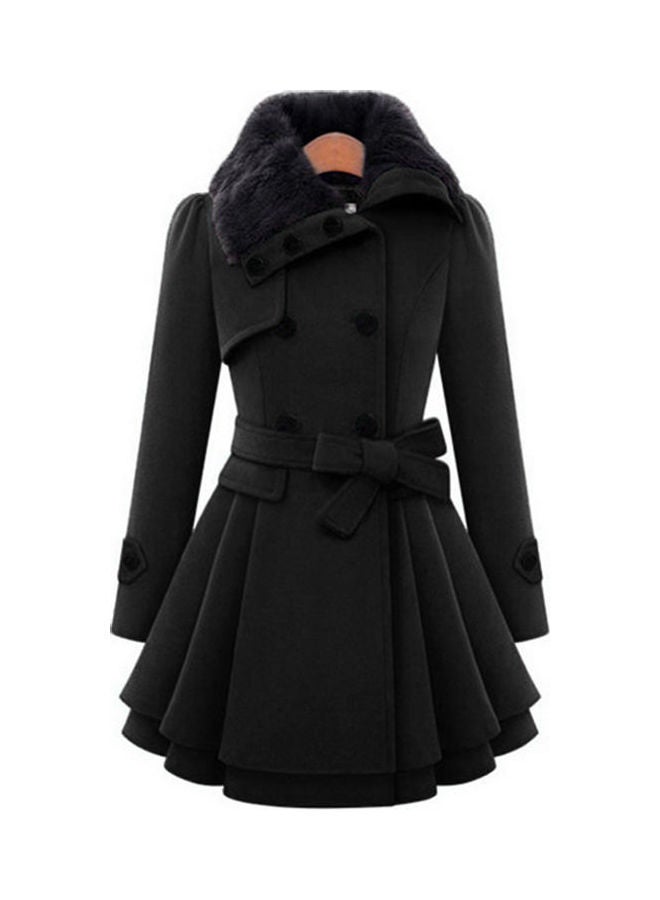Women's Slim Fit Medium Long Woolen Overcoat ca - Image 4