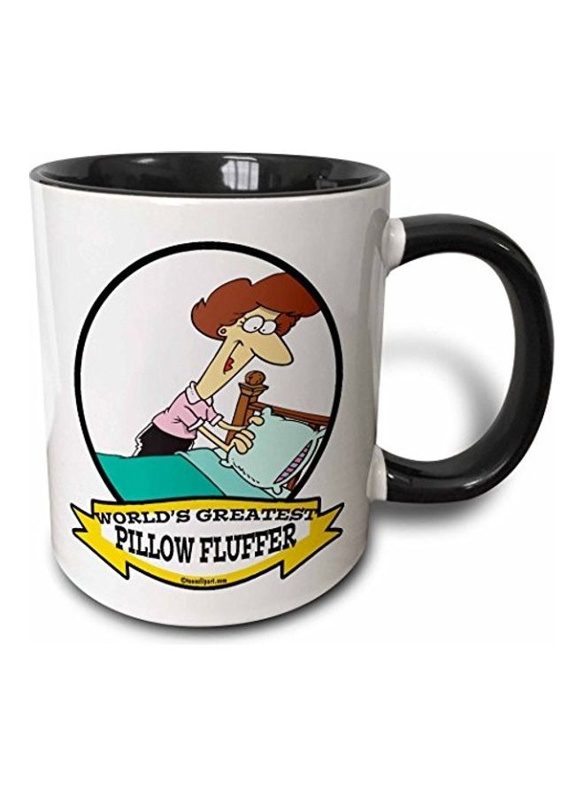 3DROSE Worlds Greatest Pillow Fluffier Women Cartoon Ceramic Mug Multicolour 