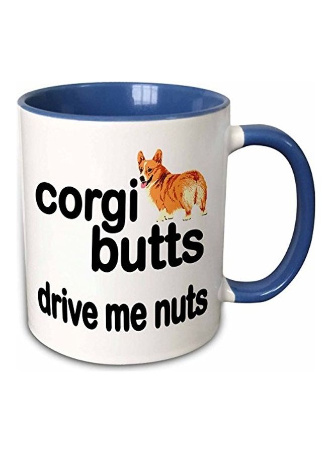 3Dروز مج من السيراميك بطبعة أبيض/أزرق/أسود/أصفر