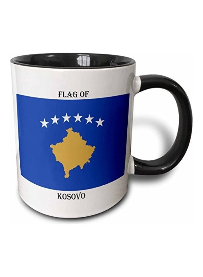 3DROSE Flag Of Kosovo Printed Mug Black/White/Blue