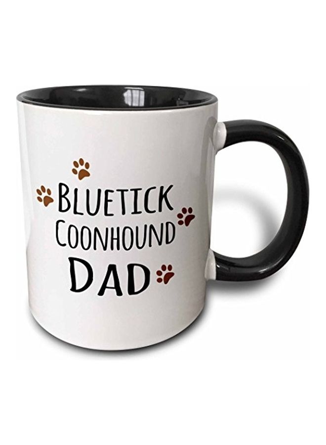 3DROSE Bluetick Coonhound Dad Printed Mug White/Black/Brown