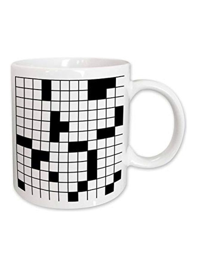 3Dروز مج بتصميم كلمات متقاطعة أبيض/ أسود