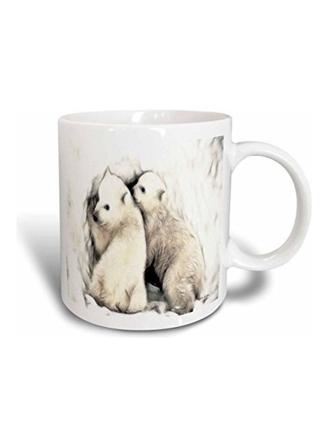 Polar Bear Cubs Ceramic Mug White