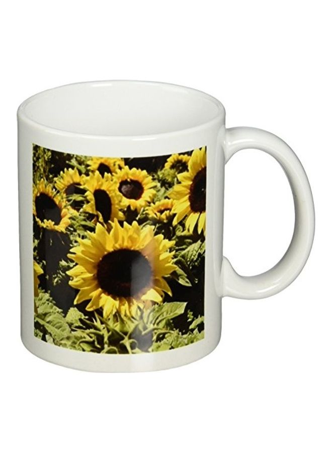 3Dروز مج مصنوع من السيراميك بطبعة على شكل زهور دوار الشمس متعدد الألوان - Image 1