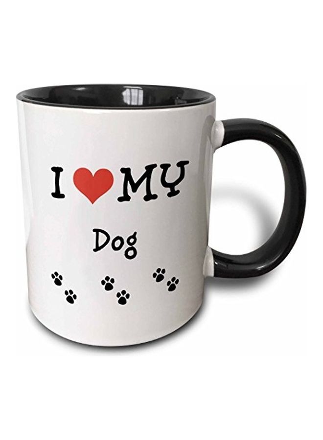 3DROSE I Love My Dog Printed Mug Black/White/Red