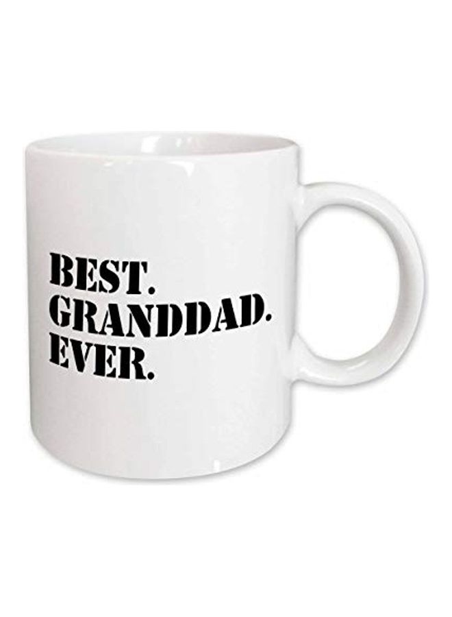 3Dروز مج مطبوع عليه عبارة "Best Granddad Ever" أبيض/ أسود - Image 1