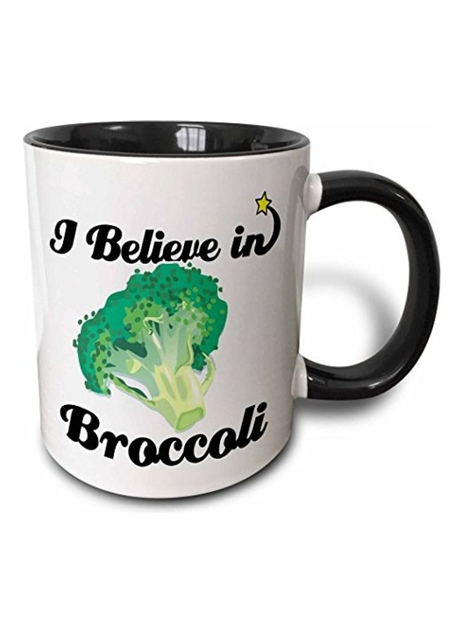 3DROSE I Believe In Broccoli Mug Black/White 