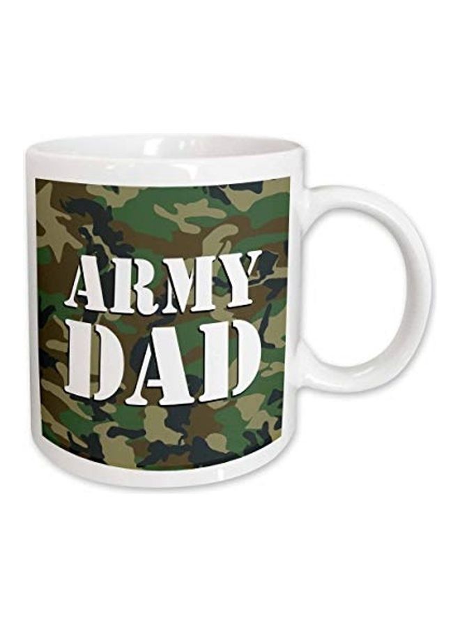 3Dروز مج قهوة مطبوع عليه عبارة "Army Dad" متعدد الألوان