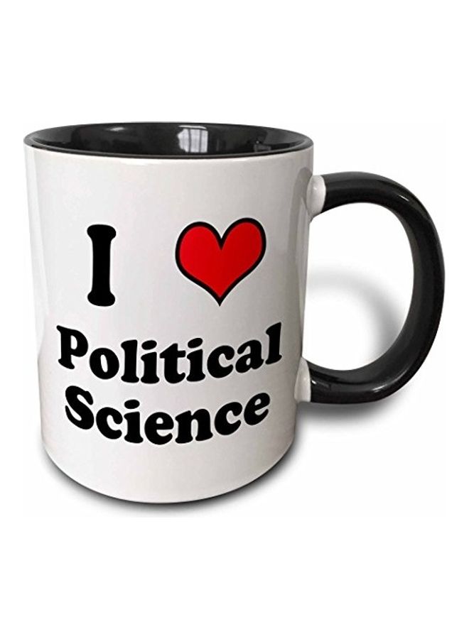 3DROSE I Love Political Science Printed Mug Black/White/Red