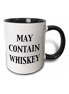 3Dروز "مج مطبوع عليه عبارة "May Contain Whiskey" أسود/ أبيض 