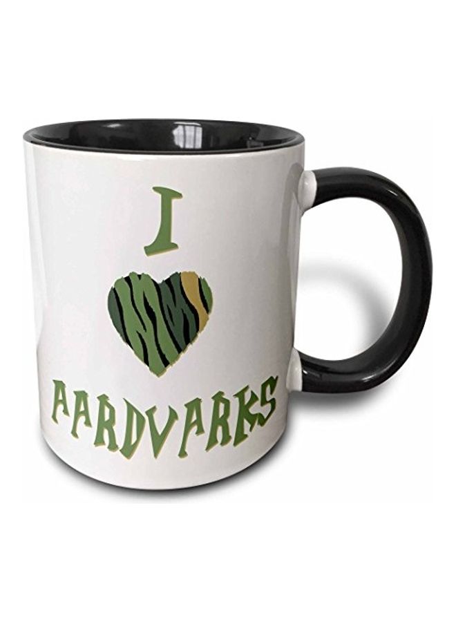 3DROSE Printed Ceramic Mug White/Black/Green