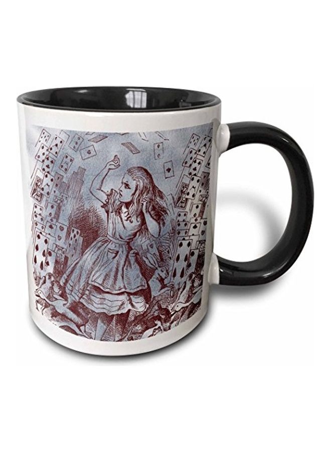 3DROSE Playing Cards Vintage Alice in Wonderland Two Tone Mug Multicolour 11 oz