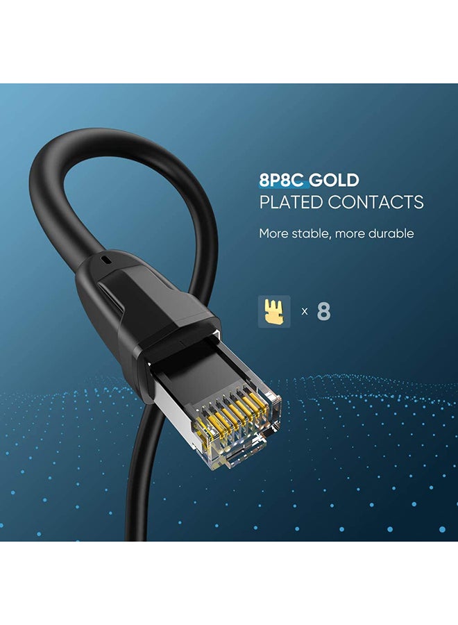 Ugreen - Ethernet Cable Cat8 24AWG RJ45 Network Patch 2000Mhz LAN Wire Cord Shielded Compatible With Modem, Router, PC, Mac, Laptop, PS2, PS3, PS4, PS5, (3M) Black - Image 1