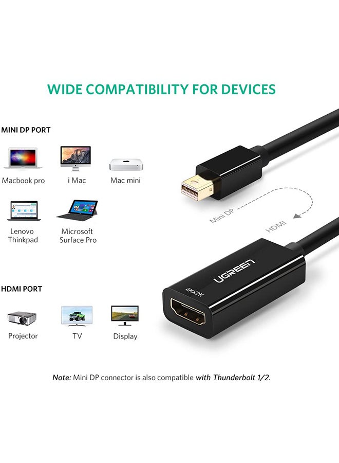 Ugreen Mini DisplayPort to HDMI Adapter Male to Female Thunderbolt 2.0  Transfer Compatible for Apple MacBook Pro MacBook Air Microsoft Surface Pro 4 3 Google Chromebook Black - Image 5