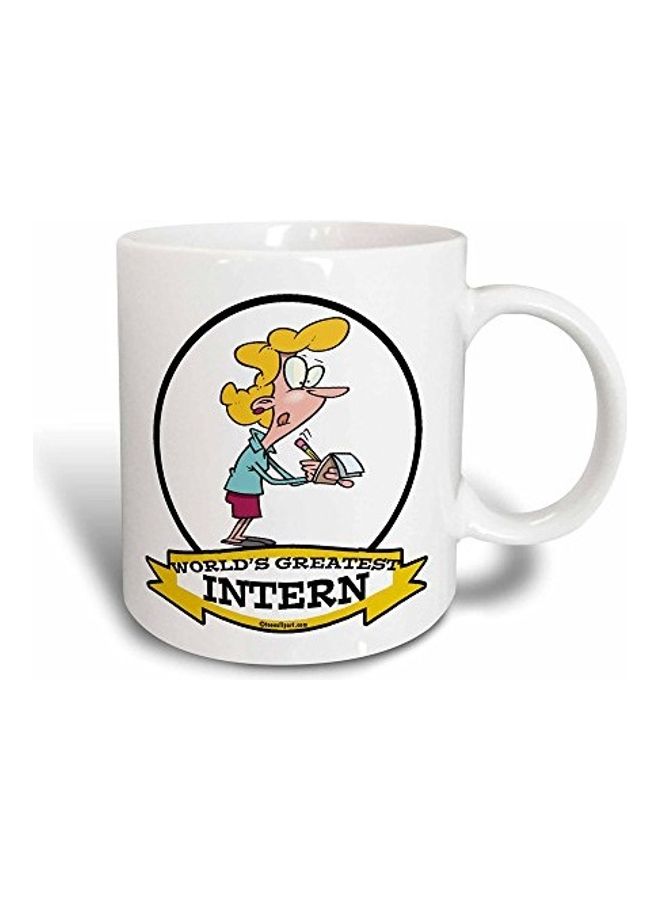 3DROSE Funny Worlds Greatest Intern Cartoon Magic Transforming Mug Black/White  - Image 1