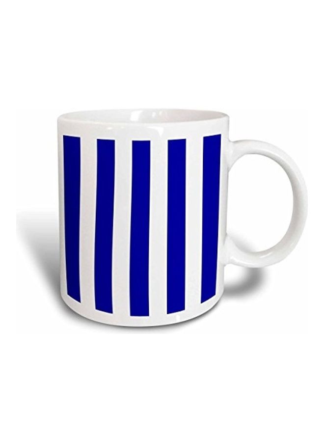 3DROSE vertical striped Ceramic Mug White/Blue