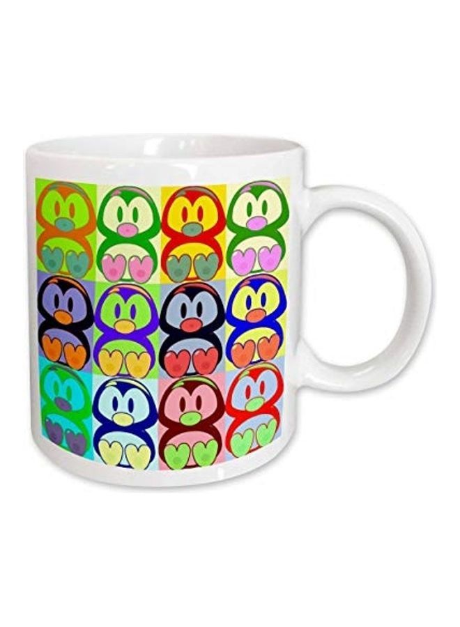 3Dروز مج بوب آرت بتصميم رسومات كرتونية على شكل بطريق متعدد الألوان - Image 1