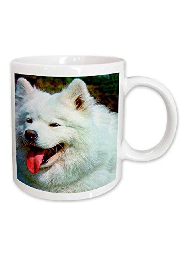 3Dروز مج من السيراميك بطبعة كلب سامودي متعدد الألوان