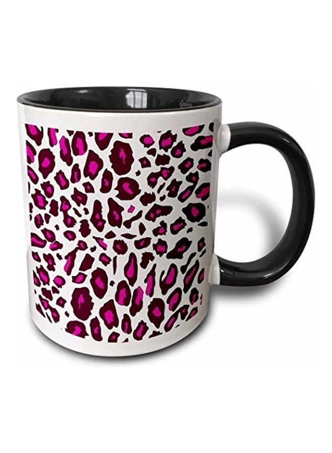 3Dروز مج بلونين بطبعة جلد النمر وردي هوت وسنو متعدد الألوان