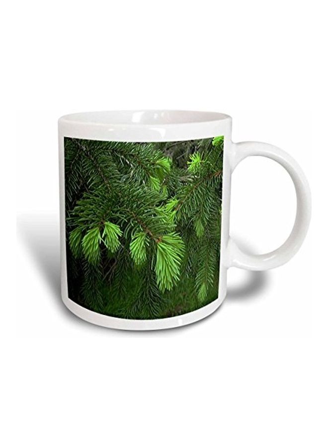 3Dروز مج قهوة بطبعة رسمة ثلاثية الأبعاد أخضر/أبيض