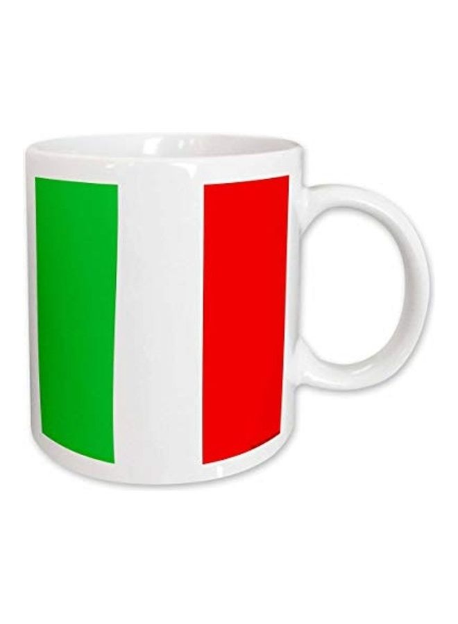 3DROSE Italian Flag Printed Ceramic Coffee Mug Multicolour