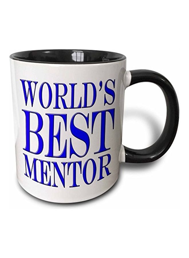 3Dروز مج بلونين مطبوع عليه عبارة "Worlds Best Mentor" متعدد الألوان