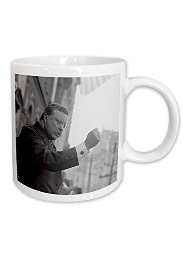 3DROSE The Bull Moose Ceramic Mug White/Grey - Image 1