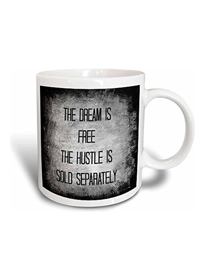 3DROSE Dream Is Free Hustle Sold Separately Letters On Printed Magic Transforming Mug White/Black/Grey - Image 1