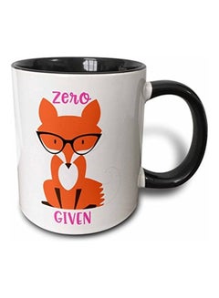 3DROSE Zero Fox Given Printed Coffee Mug Black/White/Orange 