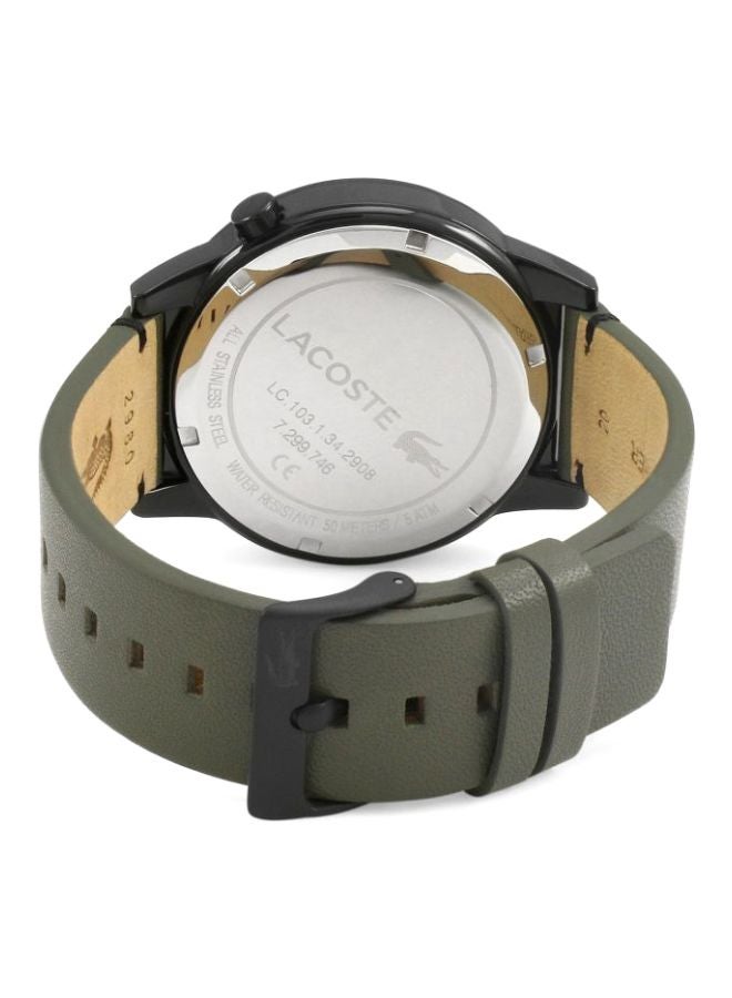 LACOSTE Men's Leather Analog Wrist Watch 2010991 - Image 2
