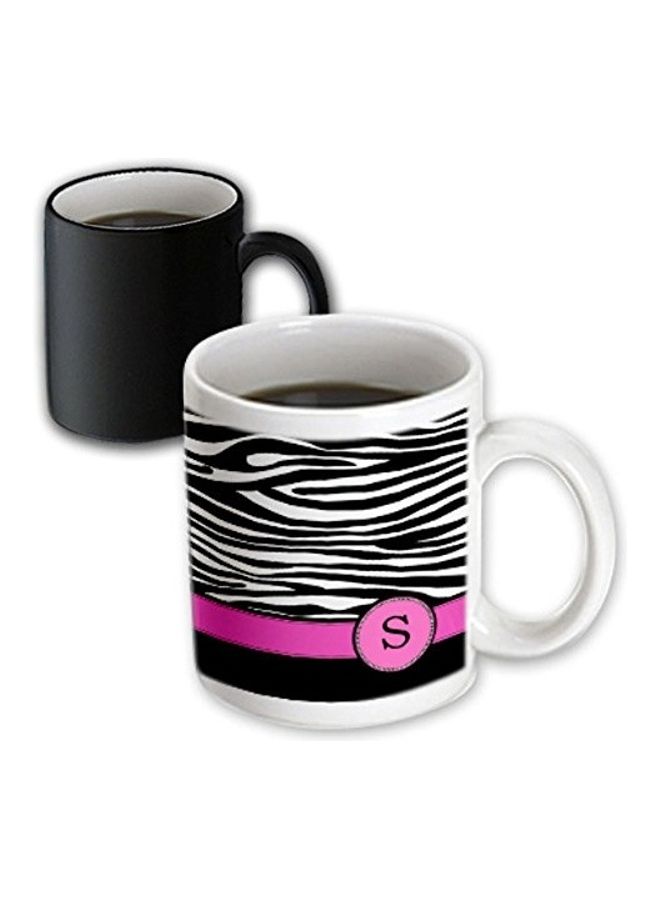 3Dروز مج رائع بتصميم مخصص يحمل حرف S أسود/أبيض - Image 2
