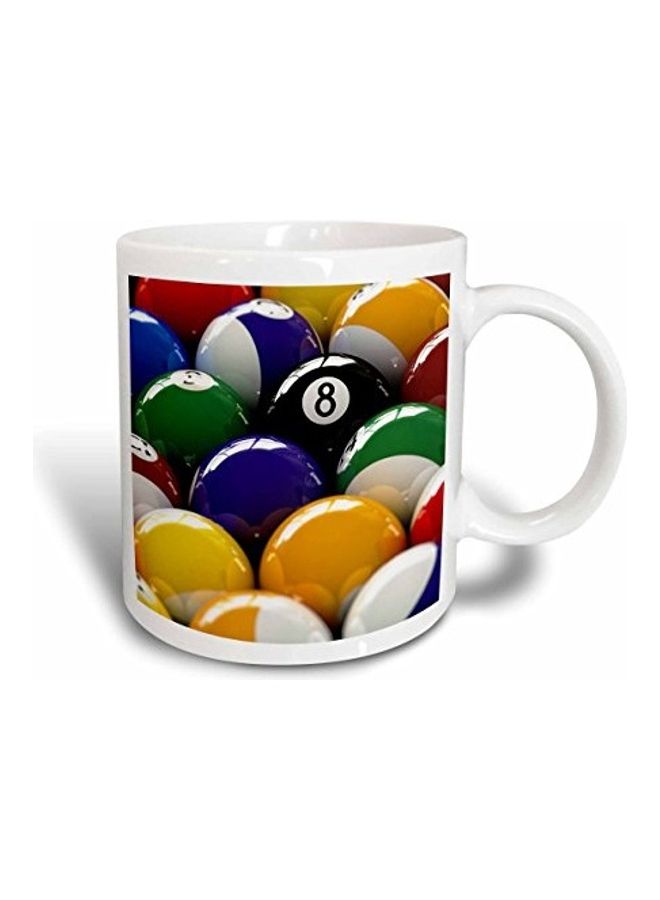 3Dروز مج بطبعة ثمانية كرات من البلياردو متعدد الألوان