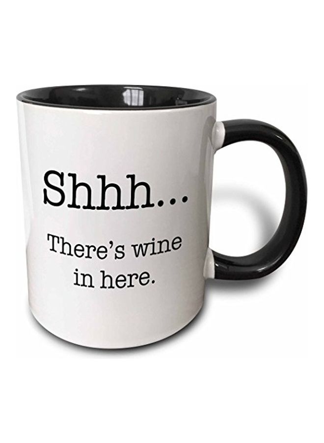 3Dروز مج من السيراميك بطبعة أبيض/ أسود