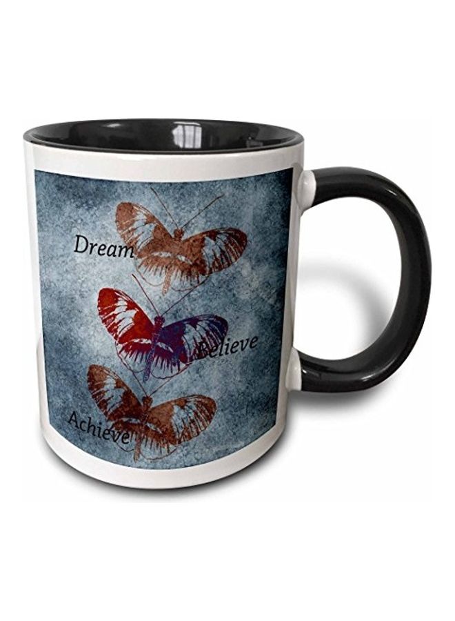 3Dروز مج بطبعة عبارة "Dream, Believe And Achieve" متعدد الألوان