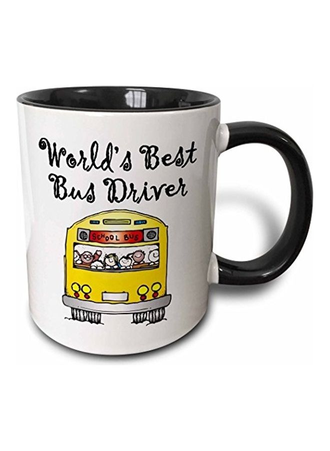 3DROSE Worlds Best Bus Driver Two Tone Black Mug Multicolour 