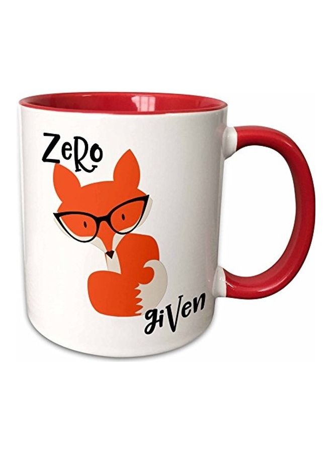 3DROSE Zero Fox Given Printed Coffee Mug Red/White/Orange