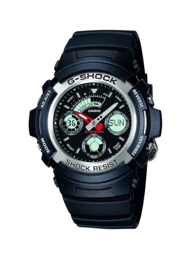 G-SHOCK - Men's Round Shape Resin Band Analog & Digital Wrist Watch 45 mm - Black - AW-590-1ADR - Image 1