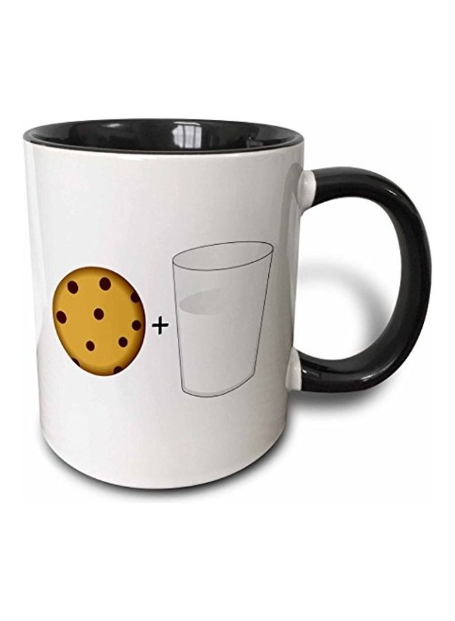 3Dروز مج قهوة من السيراميك بطبعة رسومات كرتونية لطيفة بلونين أسود/ أبيض/ بني