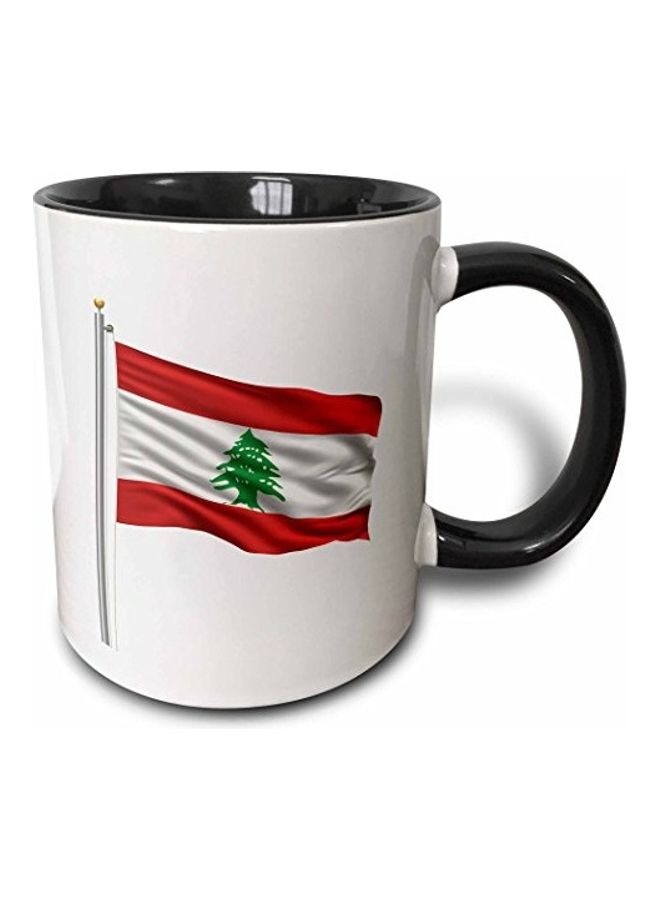 3DROSE Lebanon On A Flag Pole Over White Lebanese Mug Multicolour