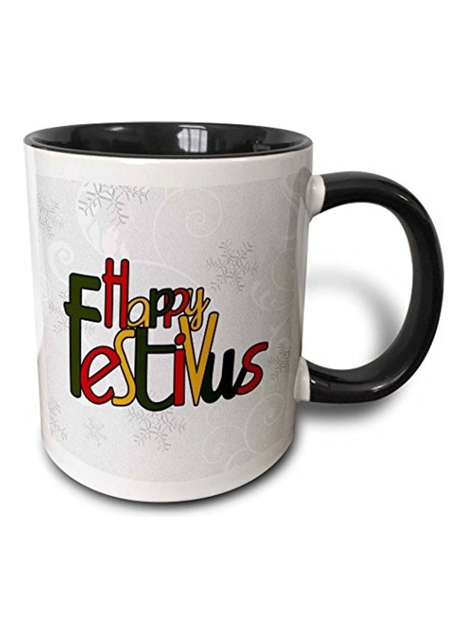 مج مطبوع عليه عبارة 'Happy Festivus' متعدد الألوان
