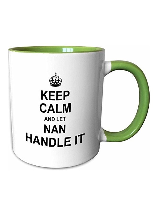 3Dروز مج قهوة بطبعة رسمة ثلاثية الأبعاد أبيض/أسود/أخضر