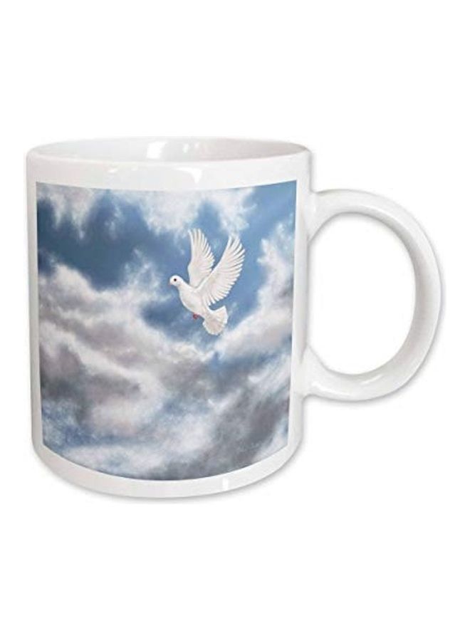 3Dروز مج قهوة بطبعة ثلاثية الأبعاد أبيض/أزرق - Image 1