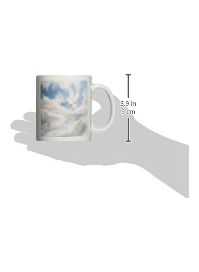 3Dروز مج قهوة بطبعة ثلاثية الأبعاد أبيض/أزرق - Image 2