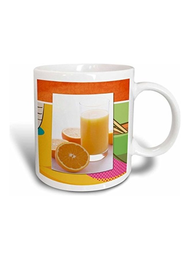 3DROSE Oranges and Juice Ceramic Mug Multicolour - Image 1