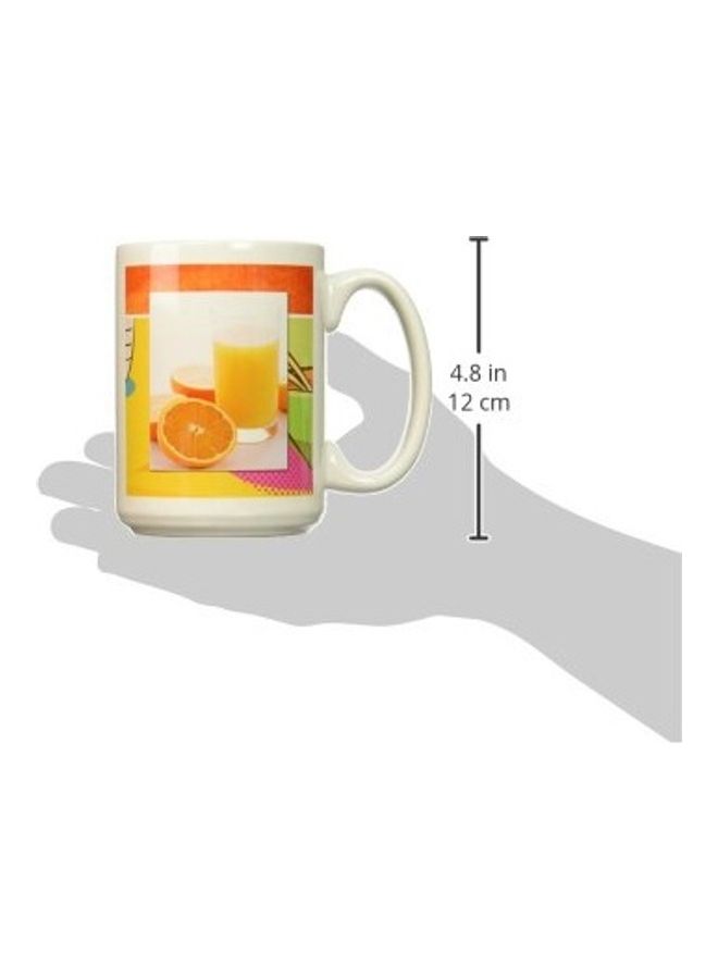 3DROSE Oranges and Juice Ceramic Mug Multicolour - Image 2
