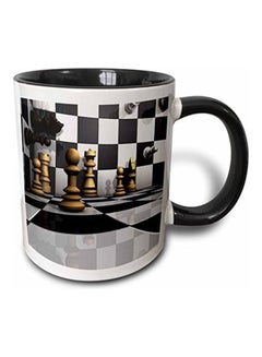 3DROSE Chess Printed Ceramic Mug Black/White/Gold 